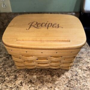 Longaberger 2002 Signed Classic Small Recipe Basket 8.25” X 6” With Lid